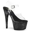 Pleaser - BEJEWELED708DM Sandale à bride à la cheville, Pole dance chaussures - Chaussures de pole dance - Noir/Transparent Product image